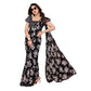 Generic Women's Georgette Printed Saree With Unstitched Blouse 5.5Mtr (Black) - MYLUXURY LANE ENTERPRISE