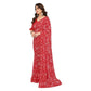 Generic Women's Georgette Printed Saree With Unstitched Blouse 5.5Mtr (Red) - MYLUXURY LANE ENTERPRISE