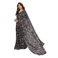 Generic Women's Georgette Printed Saree With Unstitched Blouse 5.5Mtr (Black) - MYLUXURY LANE ENTERPRISE