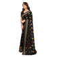 Generic Women's Georgette Printed Saree With Unstitched Blouse 5.5Mtr (Black) - MYLUXURY LANE ENTERPRISE