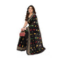 Generic Women's Georgette Printed Saree With Unstitched Blouse 5.5Mtr (Black) - MYLUXURY LANE ENTERPRISE