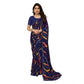 Generic Women's Georgette Printed Saree With Unstitched Blouse 5.5Mtr (Blue) - MYLUXURY LANE ENTERPRISE