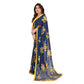 Generic Women's Georgette Printed Saree With Unstitched Blouse 5.5Mtr (Blue) - MYLUXURY LANE ENTERPRISE