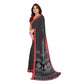 Generic Women's Georgette Printed Saree With Unstitched Blouse 5.5Mtr (Black) - MYLUXURY LANE ENTERPRISE