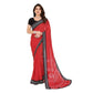 Generic Women's Georgette Printed Saree With Unstitched Blouse 5.5Mtr (Red) - MYLUXURY LANE ENTERPRISE
