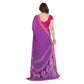 Generic Women's Georgette Printed Saree With Unstitched Blouse 5.5Mtr (Purple) - MYLUXURY LANE ENTERPRISE