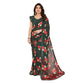 Generic Women's Georgette Printed Saree With Unstitched Blouse 5.5Mtr (Green) - MYLUXURY LANE ENTERPRISE