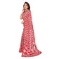 Generic Women's Georgette Printed Saree With Unstitched Blouse 5.5Mtr (Red) - MYLUXURY LANE ENTERPRISE