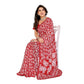Generic Women's Georgette Printed Saree With Unstitched Blouse 5.5Mtr (Red) - MYLUXURY LANE ENTERPRISE