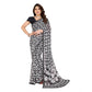 Generic Women's Georgette Printed Saree With Unstitched Blouse 5.5Mtr (Black) - MYLUXURY LANE ENTERPRISE