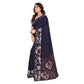 Generic Women's Georgette Printed Saree With Unstitched Blouse 5.5Mtr (Navy Blue) - MYLUXURY LANE ENTERPRISE