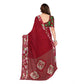 Generic Women's Georgette Printed Saree With Unstitched Blouse 5.5Mtr (Red) - MYLUXURY LANE ENTERPRISE