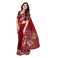 Generic Women's Georgette Printed Saree With Unstitched Blouse 5.5Mtr (Red) - MYLUXURY LANE ENTERPRISE