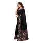 Generic Women's Georgette Printed Saree With Unstitched Blouse 5.5Mtr (Black) - MYLUXURY LANE ENTERPRISE