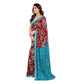 Generic Women's Georgette Printed Saree With Unstitched Blouse 5.5Mtr (Maroon) - MYLUXURY LANE ENTERPRISE