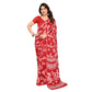Generic Women's Georgette Printed Saree With Unstitched Blouse 5.5Mtr (Red) - MYLUXURY LANE ENTERPRISE