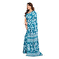 Generic Women's Georgette Printed Saree With Unstitched Blouse 5.5Mtr (Sky Blue) - MYLUXURY LANE ENTERPRISE