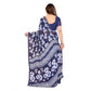 Generic Women's Georgette Printed Saree With Unstitched Blouse 5.5Mtr (Blue) - MYLUXURY LANE ENTERPRISE