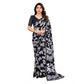 Generic Women's Georgette Printed Saree With Unstitched Blouse 5.5Mtr (Black) - MYLUXURY LANE ENTERPRISE