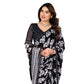 Generic Women's Georgette Printed Saree With Unstitched Blouse 5.5Mtr (Black) - MYLUXURY LANE ENTERPRISE