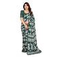 Generic Women's Georgette Printed Saree With Unstitched Blouse 5.5Mtr (Green) - MYLUXURY LANE ENTERPRISE