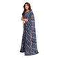 Generic Women's Georgette Printed Saree With Unstitched Blouse 5.5Mtr (Blue) - MYLUXURY LANE ENTERPRISE
