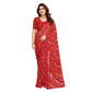 Generic Women's Georgette Printed Saree With Unstitched Blouse 5.5Mtr (Red) - MYLUXURY LANE ENTERPRISE