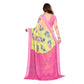 Generic Women's Georgette Printed Saree With Unstitched Blouse 5.5Mtr (Yellow) - MYLUXURY LANE ENTERPRISE
