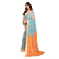 Generic Women's Georgette Printed Saree With Unstitched Blouse 5.5Mtr (Light Blue) - MYLUXURY LANE ENTERPRISE