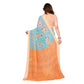 Generic Women's Georgette Printed Saree With Unstitched Blouse 5.5Mtr (Light Blue) - MYLUXURY LANE ENTERPRISE