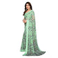 Generic Women's Georgette Printed Saree With Unstitched Blouse 5.5Mtr (Light Green) - MYLUXURY LANE ENTERPRISE