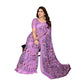 Generic Women's Georgette Printed Saree With Unstitched Blouse 5.5Mtr (Purple) - MYLUXURY LANE ENTERPRISE