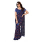 Generic Women's Georgette Printed Saree With Unstitched Blouse 5.5Mtr (Blue) - MYLUXURY LANE ENTERPRISE
