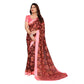 Generic Women's Georgette Printed Saree With Unstitched Blouse 5.5Mtr (Maroon) - MYLUXURY LANE ENTERPRISE