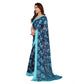 Generic Women's Georgette Printed Saree With Unstitched Blouse 5.5Mtr (Sky Blue) - MYLUXURY LANE ENTERPRISE