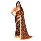 Generic Women's Georgette Printed Saree With Unstitched Blouse 5.5Mtr (Brown) - MYLUXURY LANE ENTERPRISE