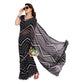 Generic Women's Georgette Printed Saree With Unstitched Blouse 5.5Mtr (Black) - MYLUXURY LANE ENTERPRISE