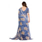 Generic Women's Georgette Printed Saree With Unstitched Blouse 5.5Mtr (Blue) - MYLUXURY LANE ENTERPRISE