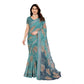 Generic Women's Georgette Printed Saree With Unstitched Blouse 5.5Mtr (Turquoise Green) - MYLUXURY LANE ENTERPRISE