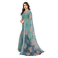 Generic Women's Georgette Printed Saree With Unstitched Blouse 5.5Mtr (Turquoise Green) - MYLUXURY LANE ENTERPRISE