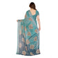 Generic Women's Georgette Printed Saree With Unstitched Blouse 5.5Mtr (Turquoise Green) - MYLUXURY LANE ENTERPRISE