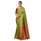 Generic Women's Silk Blend Woven Paithani Saree With Unstitched Blouse 5.5Mtr (Light Green) - MYLUXURY LANE ENTERPRISE