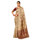 Generic Women's Silk Blend Woven Zari Work Saree With Unstitched Blouse 5.5Mtr (Beige) - MYLUXURY LANE ENTERPRISE