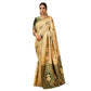 Generic Women's Silk Blend Woven Zari Work Saree With Unstitched Blouse 5.5Mtr (Cream) - MYLUXURY LANE ENTERPRISE