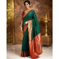 Generic Women's Silk Blend Zari Woven Saree With Unstitched Blouse 5.5Mtr (Green) - MYLUXURY LANE ENTERPRISE