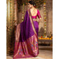 Generic Women's Silk Blend Zari Woven Saree With Unstitched Blouse 5.5Mtr (Purple) - MYLUXURY LANE ENTERPRISE