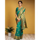 Generic Women's Silk Blend Paithani Saree With Unstitched Blouse 5.5Mtr (Green) - MYLUXURY LANE ENTERPRISE