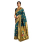 Generic Women's Silk Blend Paithani Saree With Unstitched Blouse 5.5Mtr (Teal) - MYLUXURY LANE ENTERPRISE