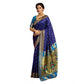 Generic Women's Silk Blend Zari Woven Saree With Unstitched Blouse 5.5Mtr (Navy) - MYLUXURY LANE ENTERPRISE