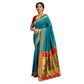 Generic Women's Silk Blend Zari Woven Saree With Unstitched Blouse 5.5Mtr (Rama) - MYLUXURY LANE ENTERPRISE